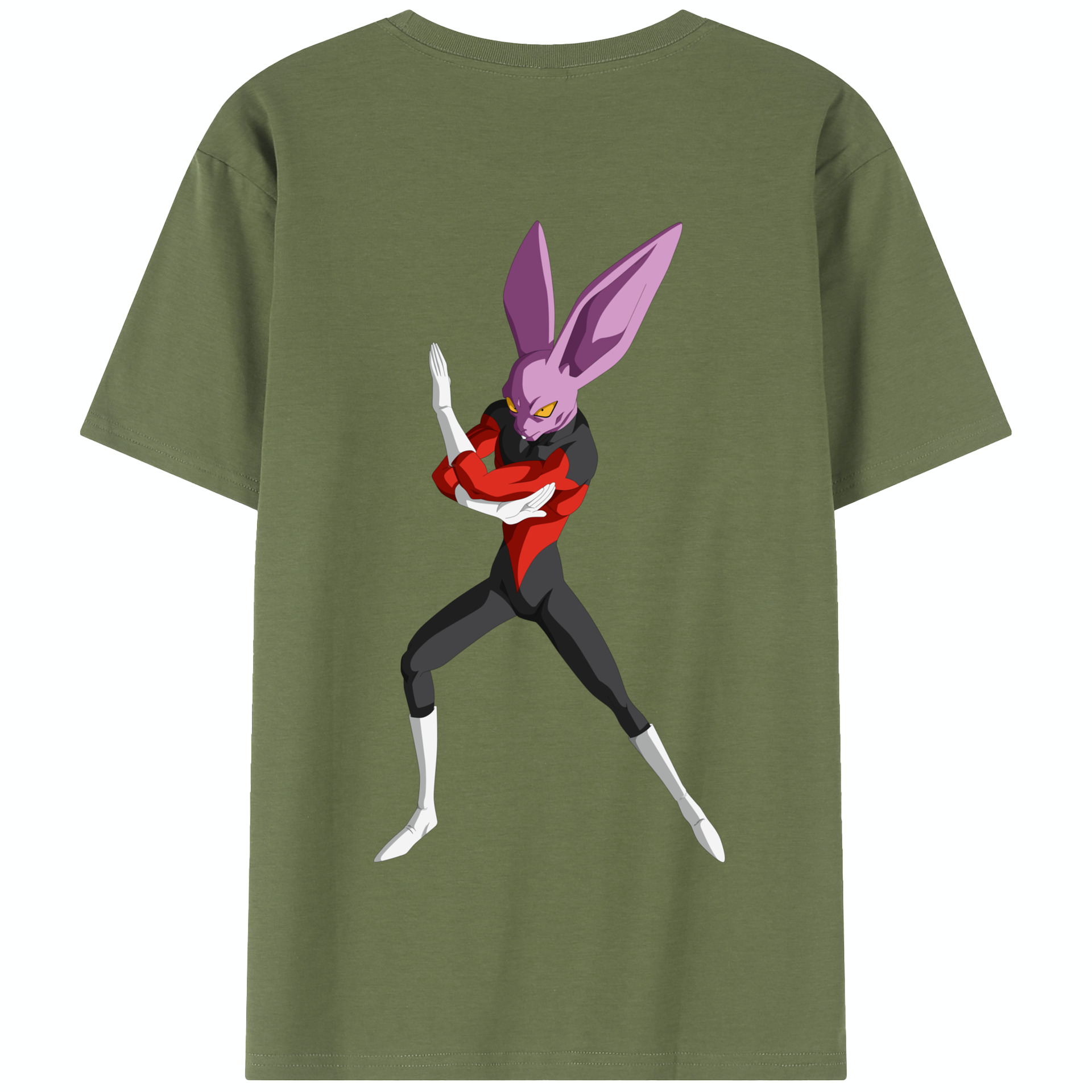 （画像用） ドラゴンボール ビルス 破壊神ビルス DRAGON BALL Beerus Birusu 綿100％半袖Tシャツ（背面プリント）